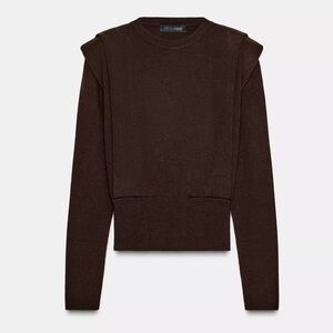 Zara Dark Brown Crew Neck Sweater